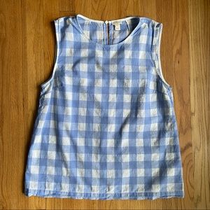 JCrew Linen Gingham Top